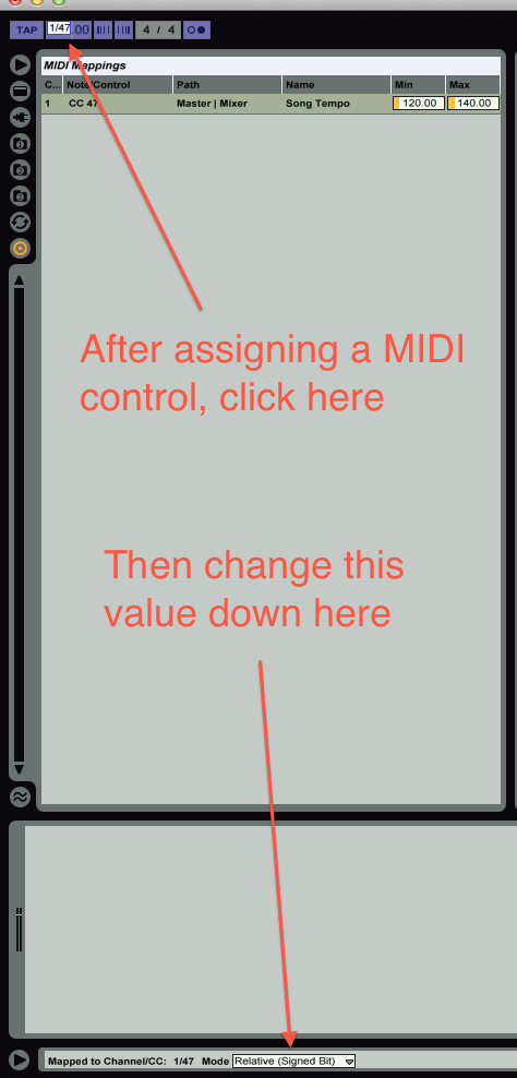 Changing the control's mode