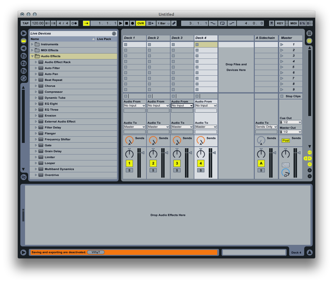 Setting up return tracks for sidechaining