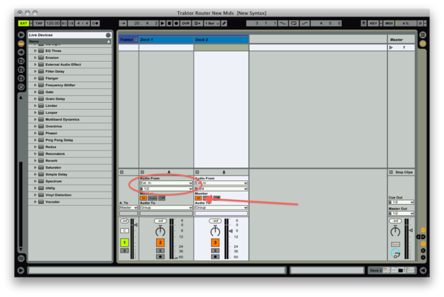 traktor audio 6 routing