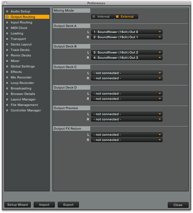 Traktor External Output Routing